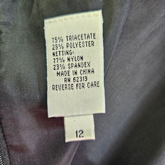 Vintage Black Tie Oleg Cassini Intricately Beaded Long Sleeve Evening Dress 12 - Picture 7 of 11